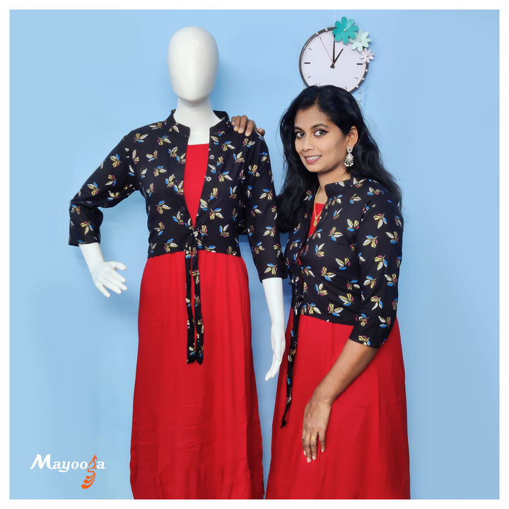 Post image Rayon Kurtis with jacket. .Available Sizes: M to XXL..
Message us for more: www.instagram.com/mayooga_com/