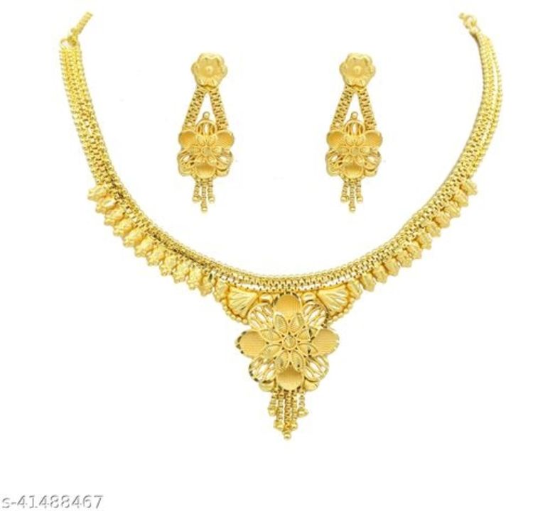 Traditional One Gram Gold Plated Forming Golden Choker Necklace/Jewelry Set  uploaded by Retailer on 10/31/2021