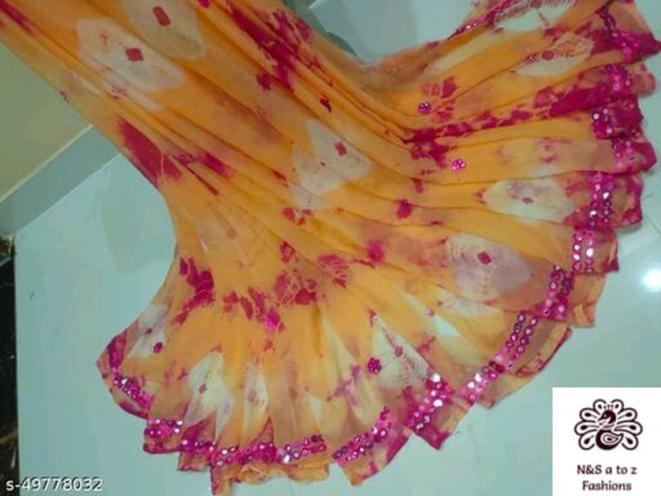 Holi print emboridered saree uploaded by N&S a to z Fashions on 10/31/2021