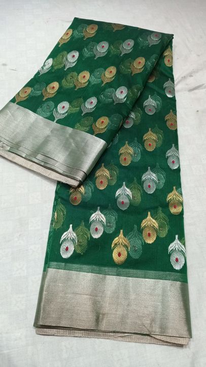 Chanderi handloom saree silk uploaded by Chanderi handloom saree pure silk on 11/1/2021