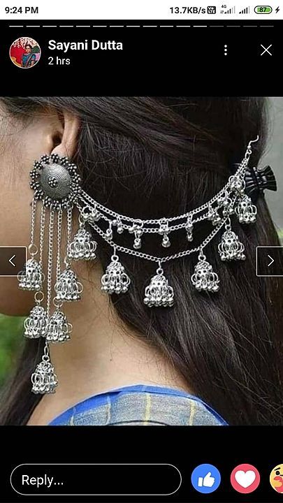 Silver long jhumko uploaded by business on 9/19/2020