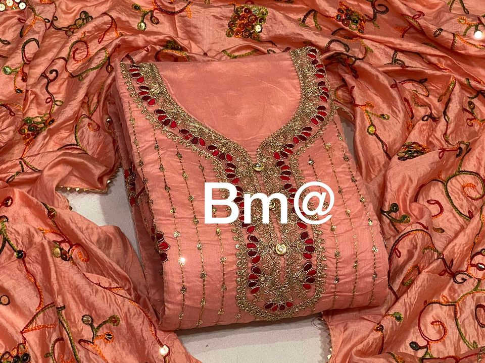 Chanderi silk suit uploaded by business on 11/2/2021
