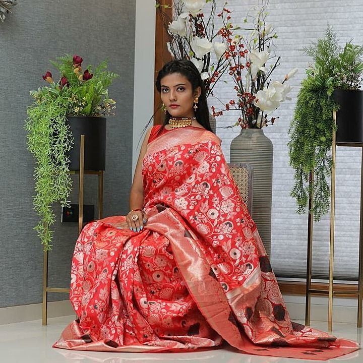 😍 MV’s Launching Soft Silk Sarees with beautiful silver weaving concept 🧚‍♀
 +shipping charge extr uploaded by business on 9/19/2020