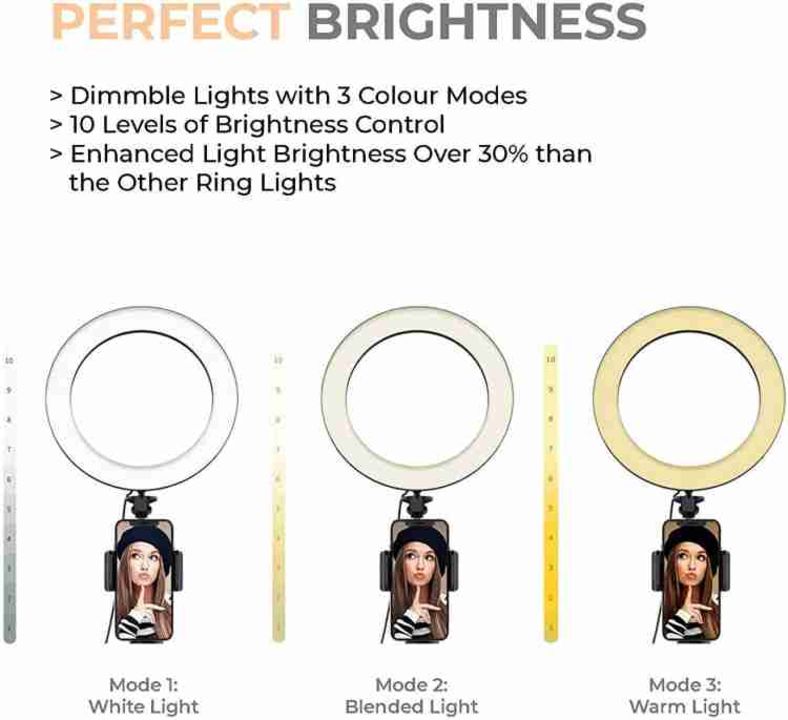 Professional Ringlight 10inches with 3 light adjustments uploaded by Kripsons Ecommerce 9795218939 on 11/3/2021