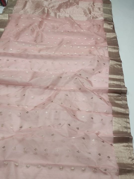 New kataan silk ghani buti chanderi handloom saree uploaded by business on 11/3/2021