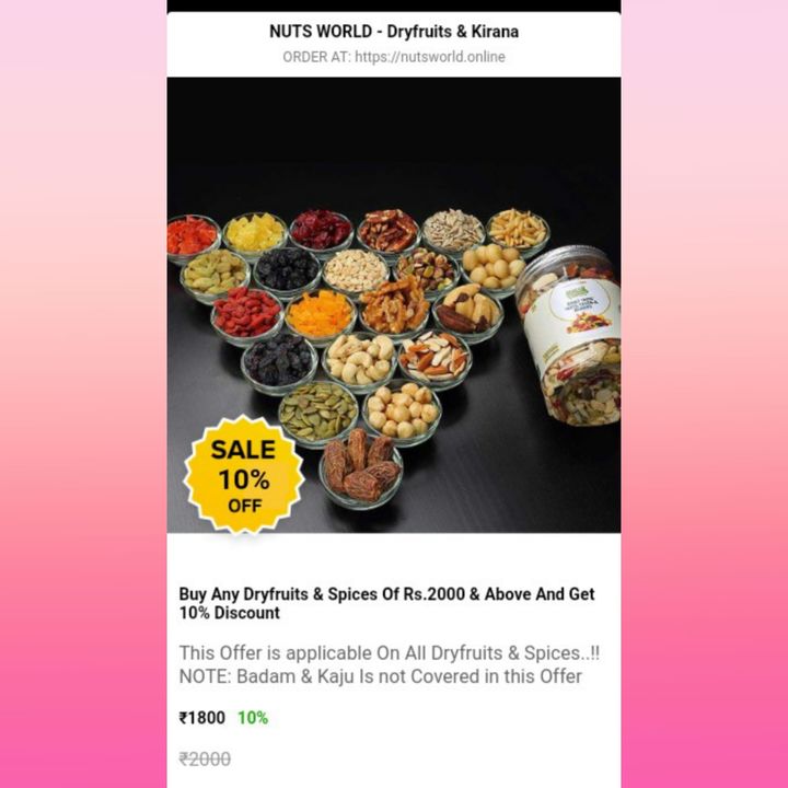 Diwali offer uploaded by Nuts World on 11/4/2021