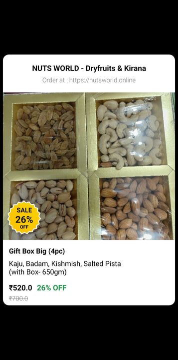 Gift Box (650gm) uploaded by business on 11/4/2021