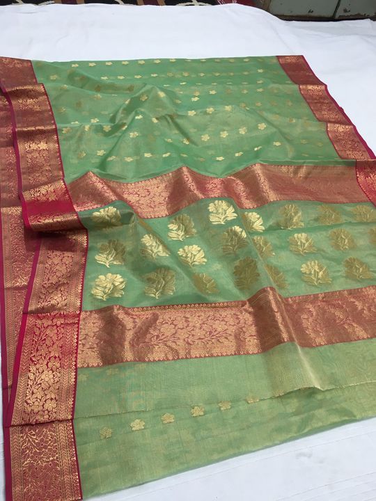 Chanderi handloom katan tissue saree uploaded by Chanderi nisha fabrics on 11/5/2021