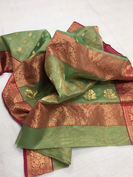 Chanderi handloom katan tissue saree uploaded by Chanderi nisha fabrics on 11/5/2021
