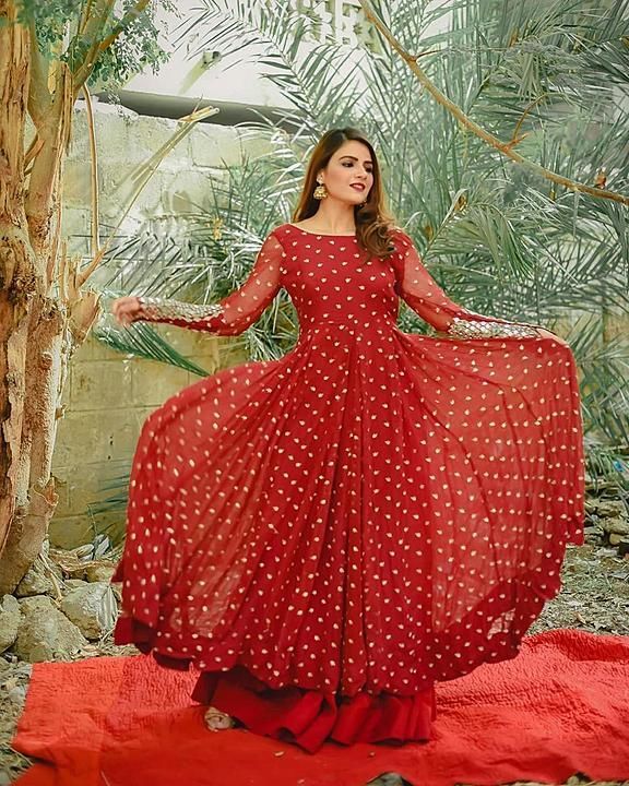*NEW DESIGNER EMBROIDERED ANARKALI STYLE GOWN*

*FABRIC DETAILS :-*
# GOWN :-  *HEAVY GEORGETTE  WIT uploaded by Rameshwarm's Creation on 9/19/2020