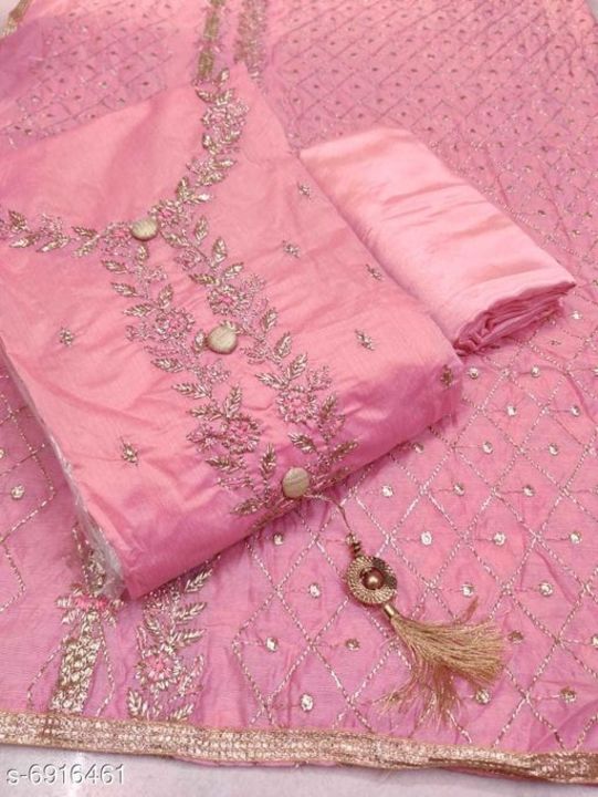 Exclusive Dress Material Suit For Women
Top Fabric: Chanderi Silk + Top Length: 2.2 Meters uploaded by New Fashion on 11/5/2021