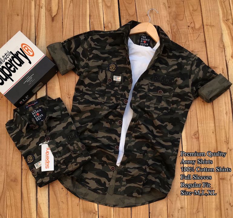 Fullu Sleeve Cotton Cargo Army Shirt's  uploaded by business on 11/5/2021