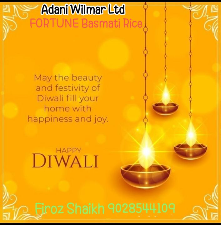 Post image Adani Wilmar Ltd, Fortune, wishes you all, happy, prosperous Deepawali.