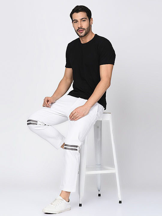 White Strechable Trouser Front Design uploaded by Bloos Jeans  on 9/19/2020