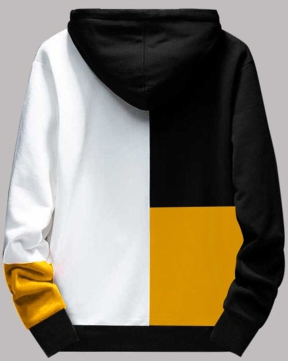 FastColors Color Block Men Hooded Neck White, Yellow, Black T-Shirt uploaded by business on 11/6/2021