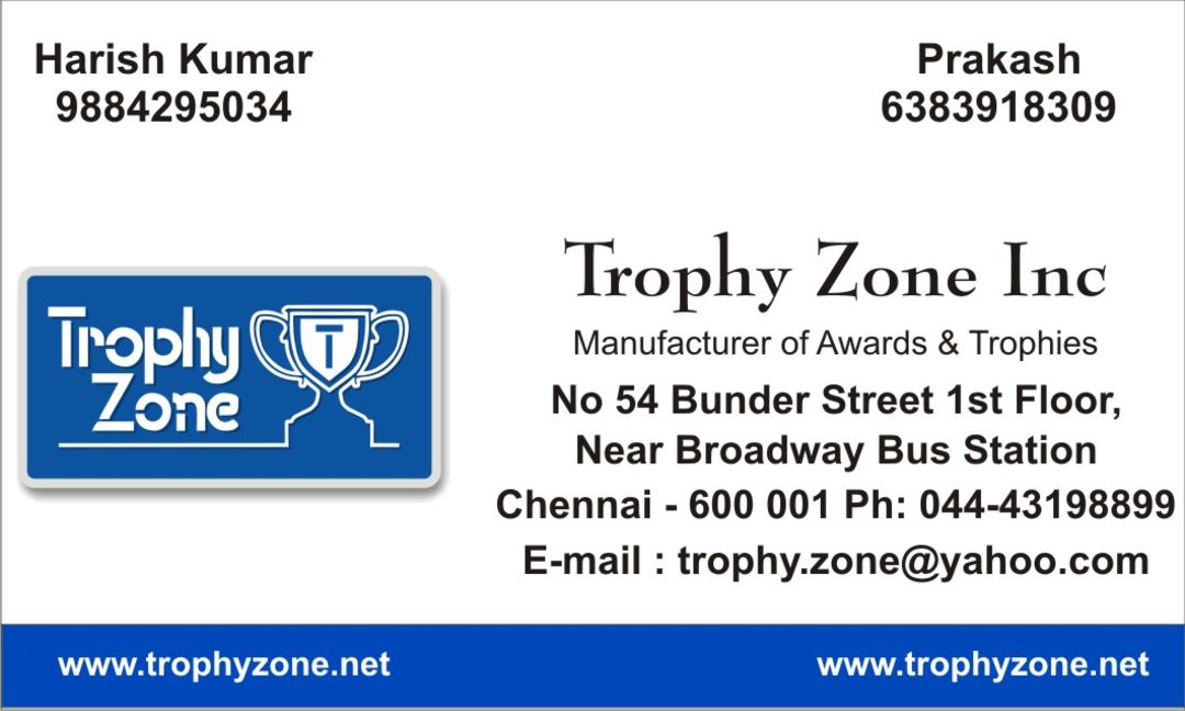 Post image We are Trophies manufacturers in Chennai Parry's