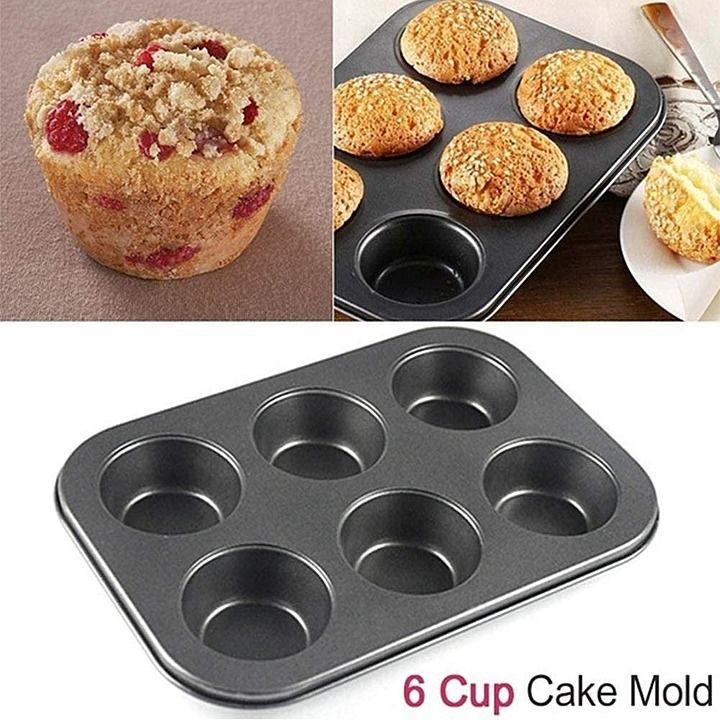 6 cavity cup cake mould uploaded by business on 9/19/2020