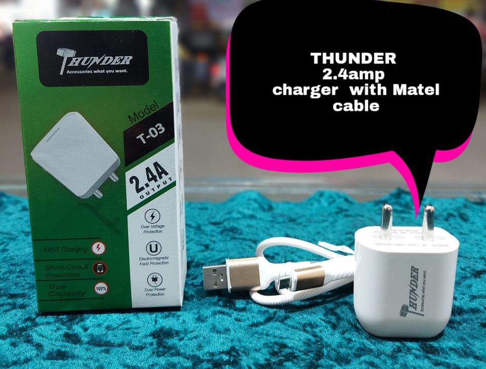 THUNDER 2.4amp single usb fast charger  with Matel Cable uploaded by business on 11/6/2021