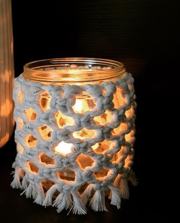 Candle holder uploaded by Spprucee macrame on 11/6/2021
