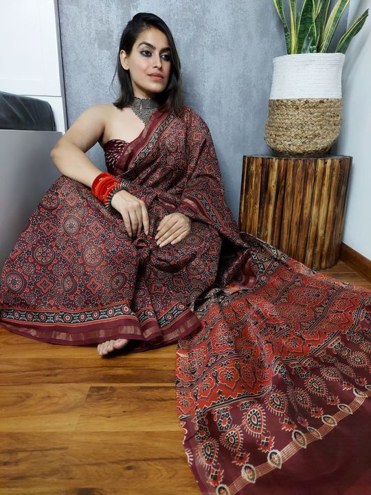 Chanderi handloom saree silk printed hand block  uploaded by business on 11/7/2021