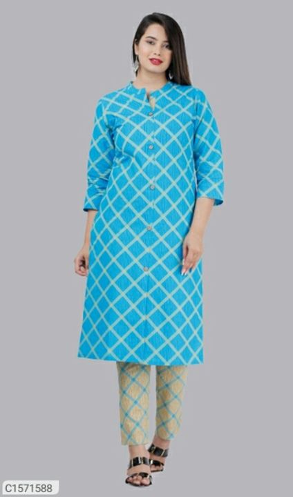 Stunning Cotton Printed Kurti's Pant set's uploaded by MNK GARMENTS on 11/7/2021