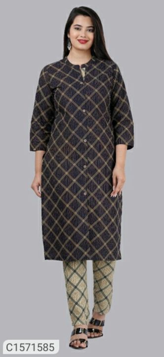 Stunning Cotton Printed Kurti's Pant set's uploaded by business on 11/7/2021