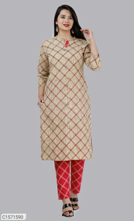Stunning Cotton Printed Kurti's Pant set's uploaded by MNK GARMENTS on 11/7/2021