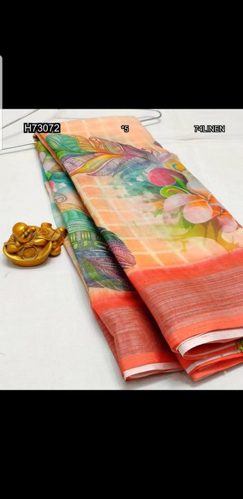 Linen saree  uploaded by Blue Blossom on 11/8/2021