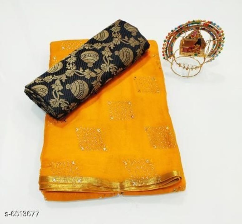 Post image Catalog Name:*Evergreen Beautiful Designer Sarees*Saree Fabric: ChiffonBlouse: Separate Blouse PieceBlouse Fabric: ChiffonPattern: Product DependentBlouse Pattern: Product DependentMultipack: SingleSizes: Free Size (Saree Length Size: 5.5 m, Blouse Length Size: 0.8 m) 
Dispatch: 1 DayEasy Returns Available In Case Of Any Issue*Proof of Safe Delivery! Click to know on Safety Standards of Delivery Partners- https://ltl.sh/y_nZrAV3