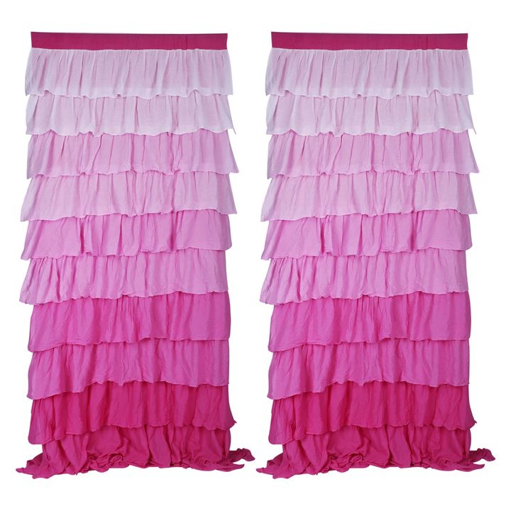 Pink ombre ruffle curtain uploaded by Winxx lifestyle on 11/8/2021