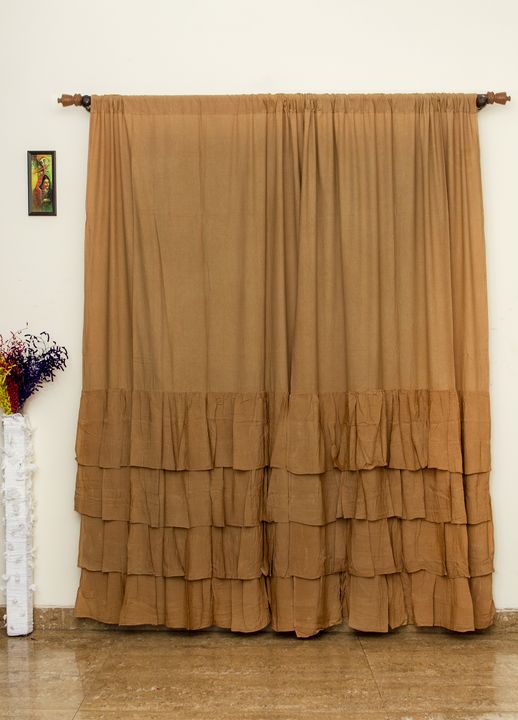 Brown bottom ruffle curtain uploaded by Winxx lifestyle on 11/8/2021