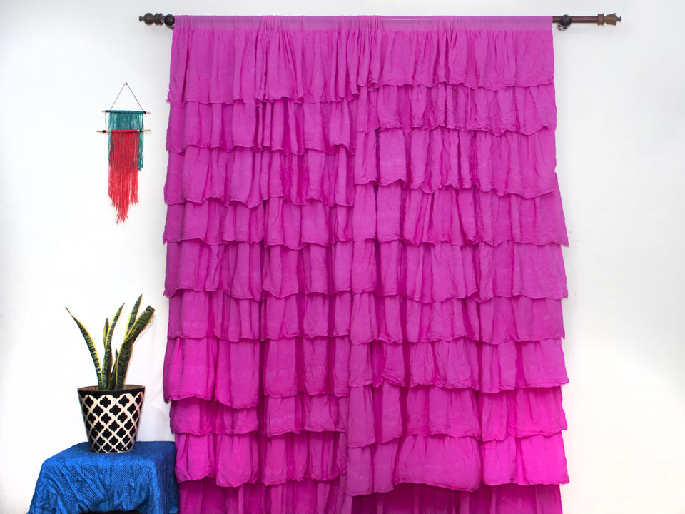 Pink ruffle curtain uploaded by Winxx lifestyle on 11/8/2021