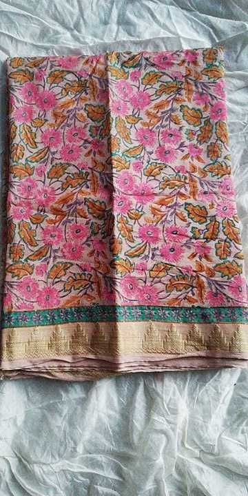 Hand block printed saree on pure chanderi,quality printing and design uploaded by business on 6/4/2020