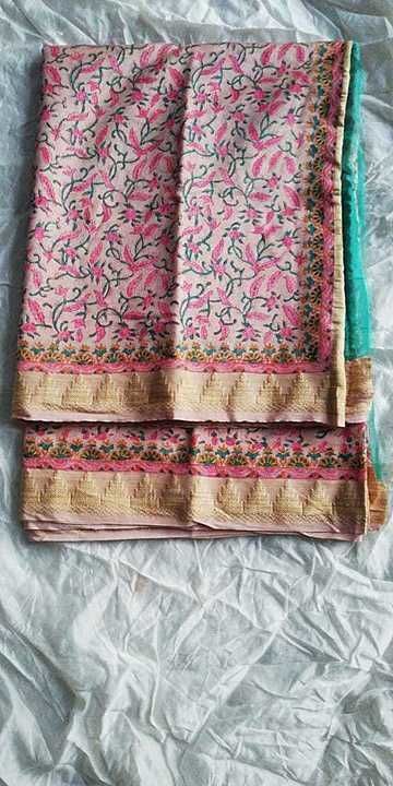 Hand block printed saree on pure chanderi,quality printing and design uploaded by Attire on 6/4/2020