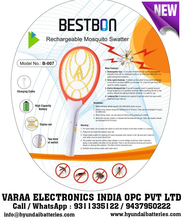 Bestbon Mosquito Swatter uploaded by VARAA ELECTRONICS INDIA OPC PVT LTD on 11/9/2021