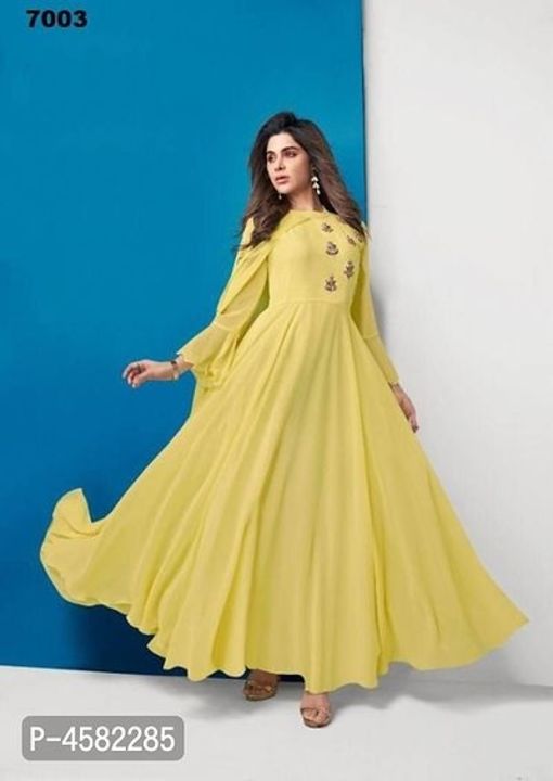 Women elegant Georgette designer gown uploaded by My collection on 11/10/2021