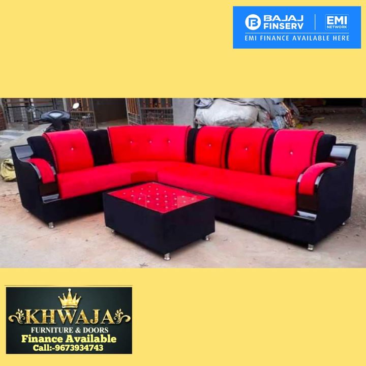 New designer L corner sofa set with center table uploaded by Khawaja furniture on 11/10/2021