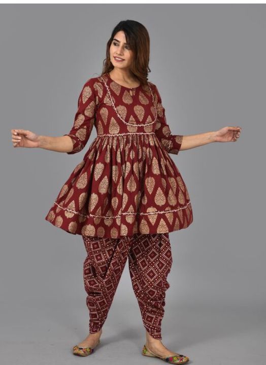 Kurti with dhoti pant set uploaded by business on 11/10/2021