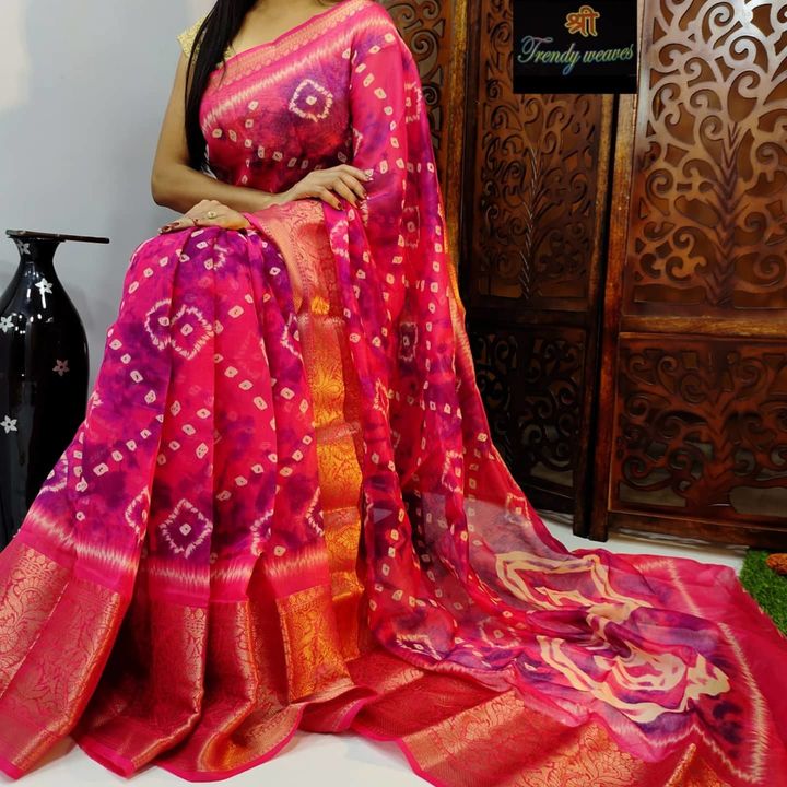 Linen Chanderi sarees uploaded by SaRa Creations on 11/10/2021
