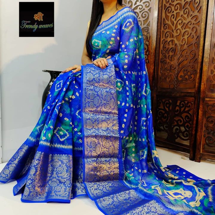 Linen Chanderi sarees uploaded by SaRa Creations on 11/10/2021