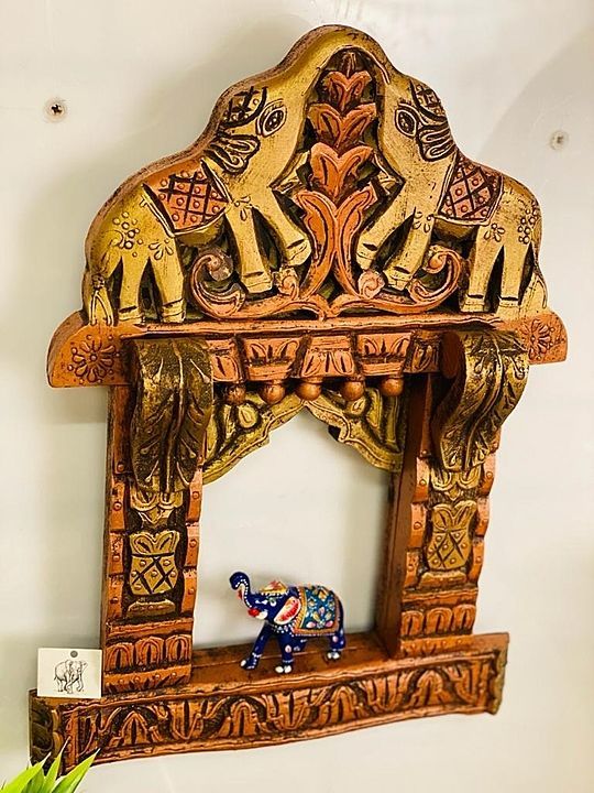 Product image with price: Rs. 1700, ID: let-the-ray-of-hope-come-through-this-beautiful-hand-carved-jharokha-wooden-elephant-jharokha-co-99eb0694