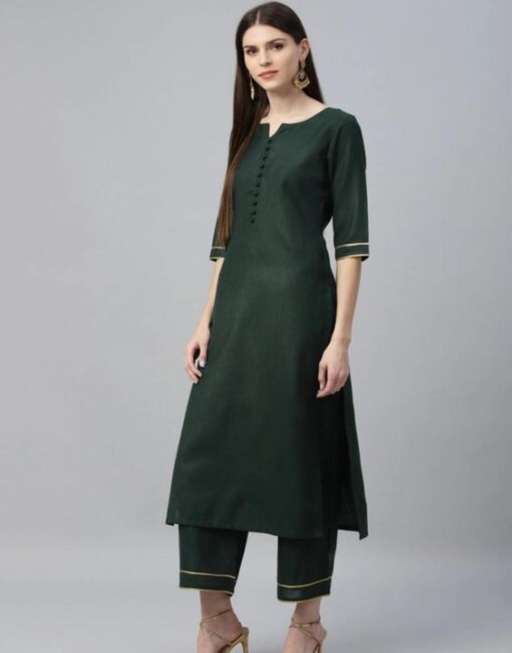 Green ruby cotton kurti bottom and dupatta uploaded by business on 11/10/2021
