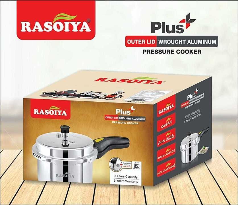 Rasoiya Plus 3 Litres Heavy Base Pressure Cooker. The weight of this cooker is 1.350 KG without box uploaded by ARBUDA KITCHENWARE on 9/20/2020