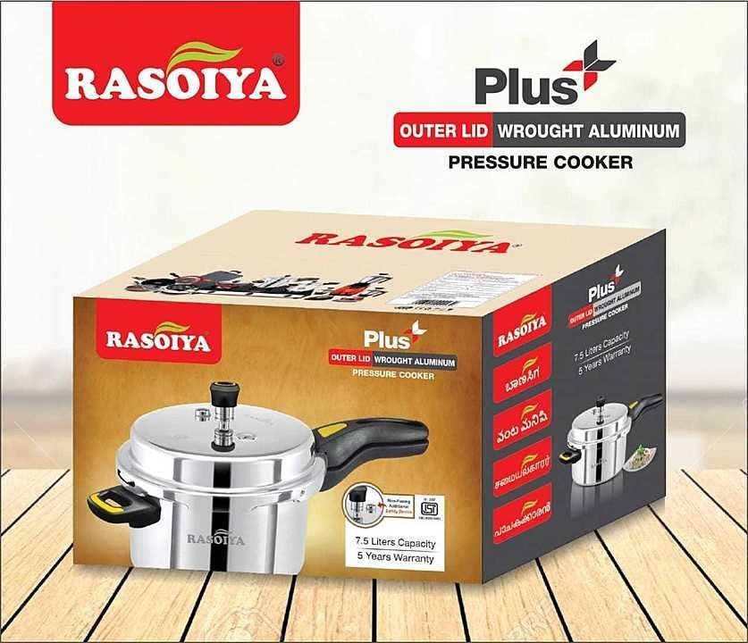 Rasoiya Plus 7.5 Litres Heavy Base Pressure Cooker. The weight of cooker is 2.200 KG without box uploaded by business on 9/20/2020