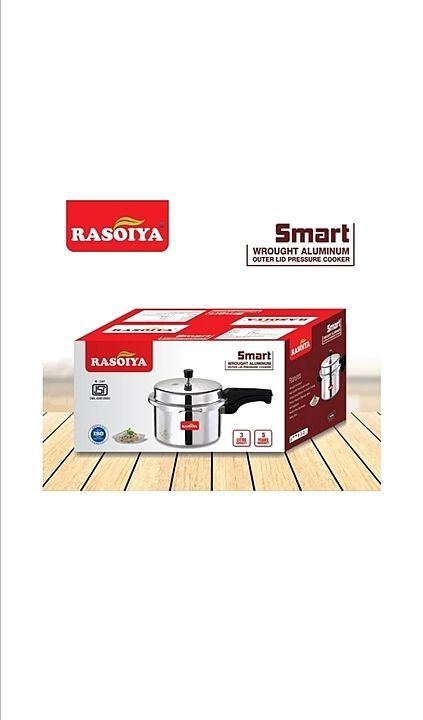 Rasoiya Smart 3 Litres Pressure Cooker. The weight of this cooker is 1.100 KG without box uploaded by business on 9/20/2020