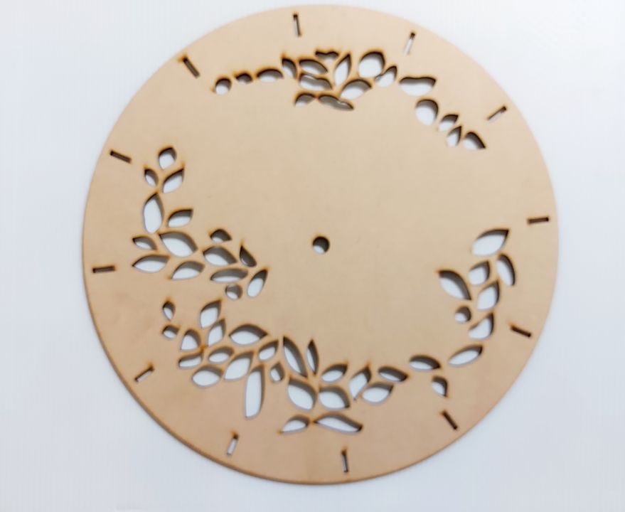 Mdf designer wall clock cuttings uploaded by business on 11/12/2021
