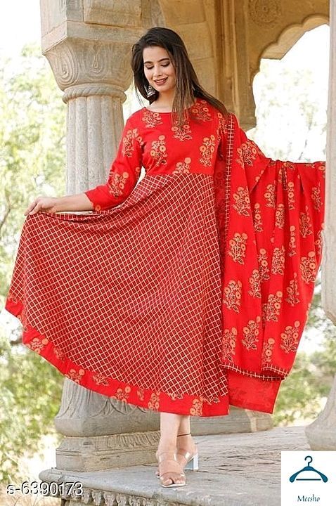 Post image Catalog Name:*Aishani Voguish Women Kurta Sets*
Kurta Fabric: Rayon
Fabric: Rayon
Sleeve Length: Three-Quarter Sleeves
Set Type: Kurta With Dupatta
Pattern: Printed
Multipack: Single
Sizes: 
XL (Bust Size: 42 in, Kurta Length Size: 50 in, Duppatta Length Size: 2 m) 
L (Bust Size: 40 in, Kurta Length Size: 50 in, Duppatta Length Size: 2 m) 
M (Bust Size: 38 in, Kurta Length Size: 50 in, Duppatta Length Size: 2 m) 
XXL (Bust Size: 44 in, Kurta Length Size: 50 in, Duppatta Length Size: 2 m) 
Dispatch: 2-3 Days
Easy Returns Available In Case Of Any Issue
*Safe Delivery of Your Order! Click to know more: https://bit.ly/2X645X9 (in Hindi), https://bit.ly/2WHHzom (in English)*