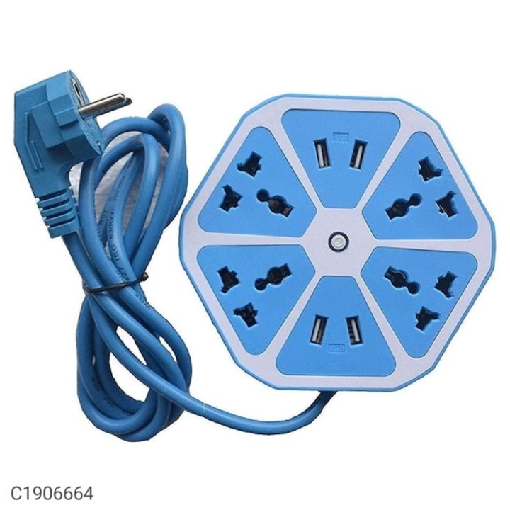 Hexagon Electrical Extension Cord Power Socket with 4 USB Port uploaded by Online Shopping in India on 11/12/2021