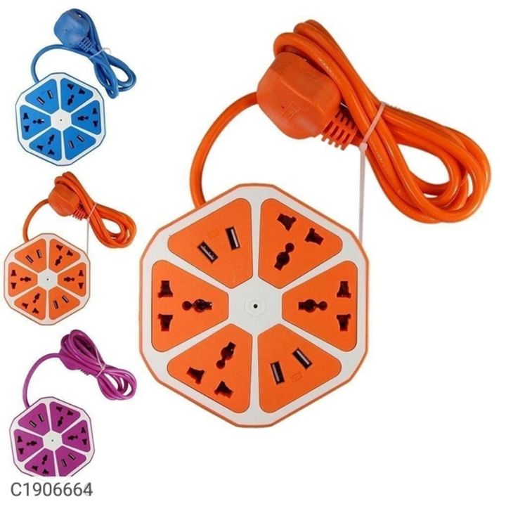 Hexagon Electrical Extension Cord Power Socket with 4 USB Port uploaded by Online Shopping in India on 11/12/2021