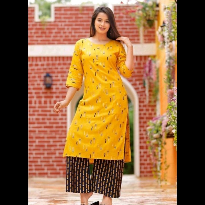 Women Printed Kurti With Palazoo uploaded by business on 11/13/2021